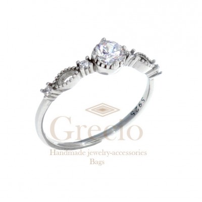 Δαχτυλίδι μονόπετρο με σχέδιο