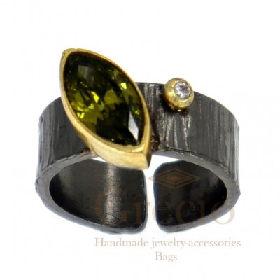 Χειροποίητο δαχτυλίδι με πέτρα