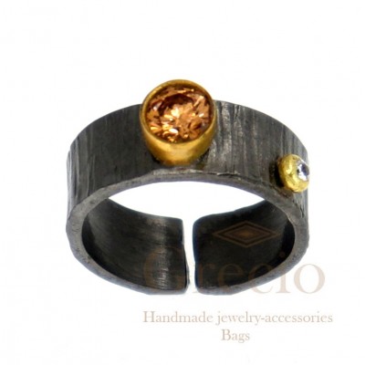 Χειροποίητο δαχτυλίδι με πέτρα