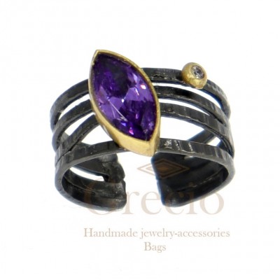 Χειροποίητο δαχτυλίδι με πέτρα