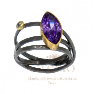 Χειροποίητο δαχτυλίδι με πέτρα