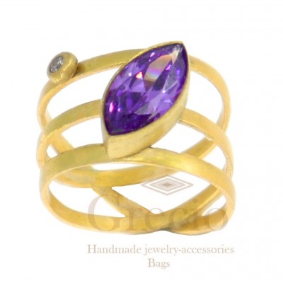 Χειροποίητο δαχτυλίδι με πέτρα