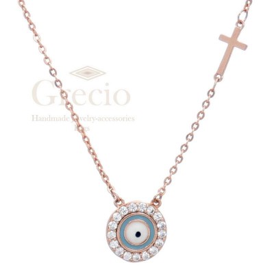 Κολιέ με μάτι και σταυρό