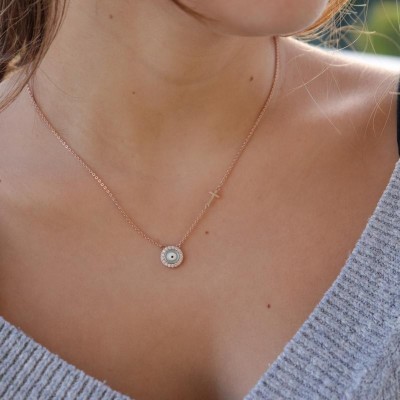 Κολιέ με μάτι και σταυρό